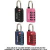 Set Your Own WORD Combination TSA Lock, Assorted Colors, 1-3/8 in Wide