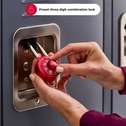 Standard Dial Combination Lock Locker Lock, Assorted Colors, 1-9/16 in Wide, 2-Pack