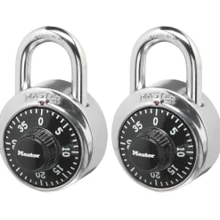 Standard Dial Combination Lock, 1-7/8 in Wide - 2-Pack