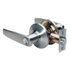 Straight Style Lever Entry Door Lock; Satin Nickel, SC1