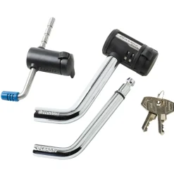 Trailer Coupler Lock, Swivel Head Receiver and Adjustable Latch, 2-3/4 in Length