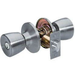 Tulip Style Knob Entry Door Lock; Satin Nickel, KW1