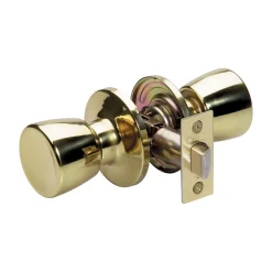 Tulip Style Knob Passage Door Lock; Polished Brass