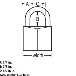Vinyl-Covered Solid Body Padlock, 1-9/16 in Wide