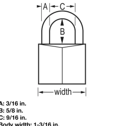 Vinyl-Covered Solid Body Padlock, 1-3/16 in Wide
