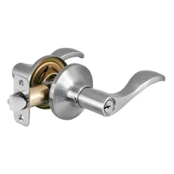 Wave Style Lever Entry Door Lock; Satin Nickel, SC1