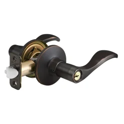 Wave Style Lever Entry Door Lock; Aged Bronze, SC1