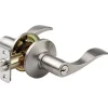 Wave Style Lever Entry Door Lock; Satin Nickel