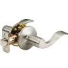 Wave Style Lever Hall and Closet Door Knob; Satin Nickel