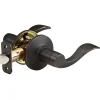 Wave Style Lever Hall and Closet Door Knob; Aged Bronze