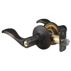 Wave Style Lever Storeroom Lock; Aged Bronze, KW1